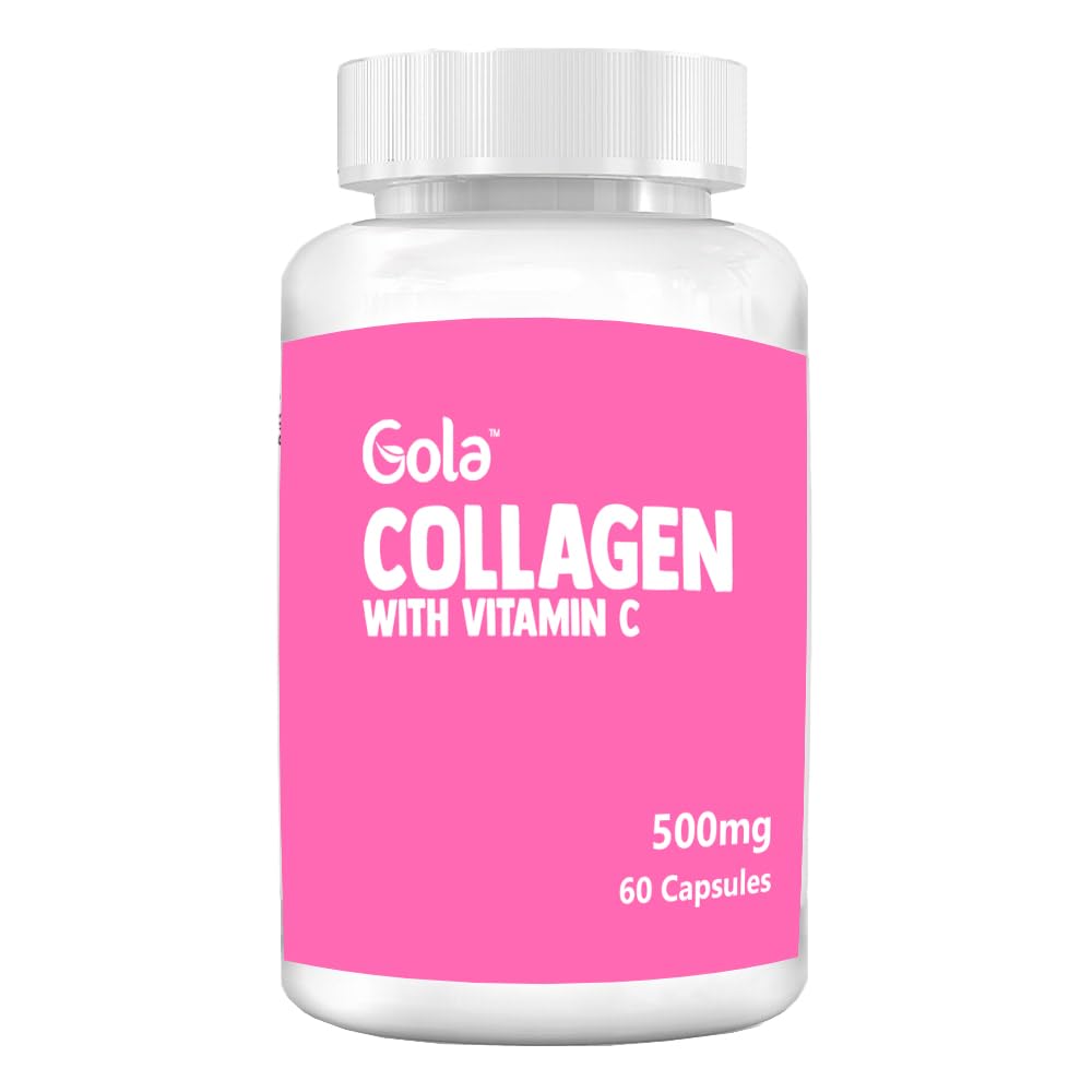 GOLA FOODS Collagen with Vitamin C - 500mg Capsules, 60 Count