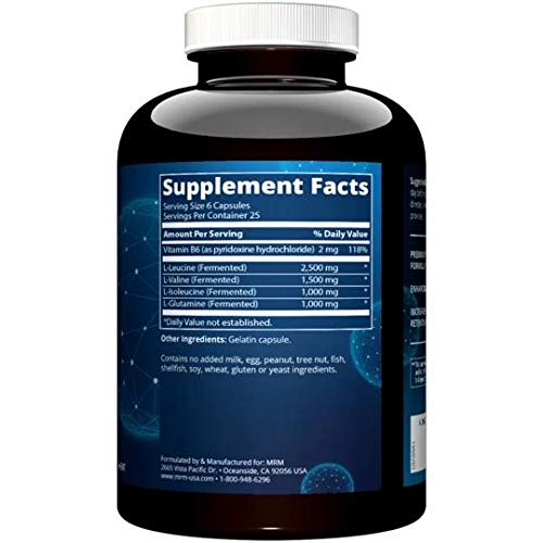 MRM BCAA+ Muscle Recovery 6000 mg Capsules, 150 Count