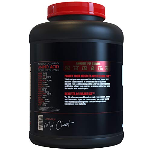 Insane Labz Insane ISO Whey Protein Powder, 60 Servings, Vanilla