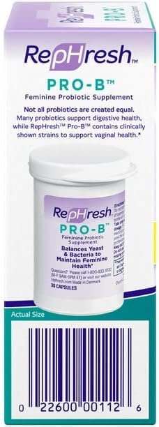 Rephresh Pro-B Probiotic Feminine Supplement 90 Capsules