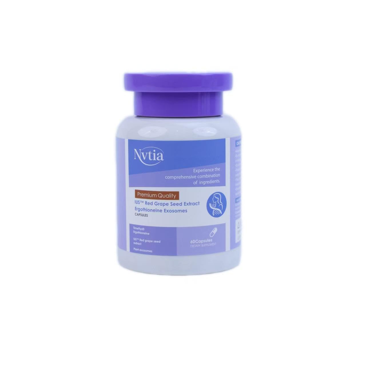NVTIA IUS Red Grape Seed Extract Ergothioneine Exosomes Capsules 60 Capsules