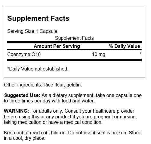 Swanson CoQ10 Capsule 10 mg, 100 Capsules