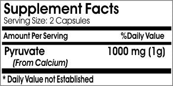 Naturetition Supplements Pyruvate 1000mg Capsules, 200 Capsules