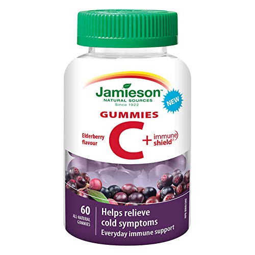 Jamieson Vitamin C + Immune Shield Gummies Elderberry Flavour 60 Gummies