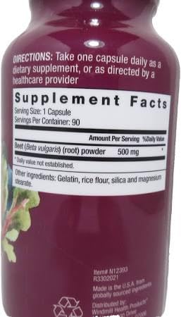 NutritionWorks Beet Root Supplement 500mg Capsule, 90 Count