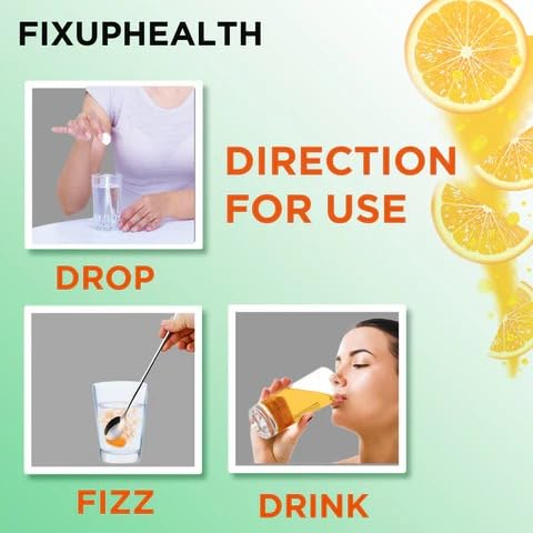 FOUNTINA Fixuphealth Multivitamins and Multiminerals Effervescent Tablets, Orange Flavor, 40 Tablets