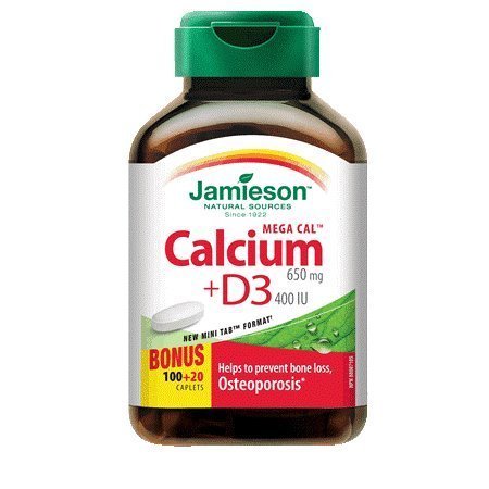 Jamieson Mega Cal Calcium Citrate with Vitamin D caplets, 120 caplets