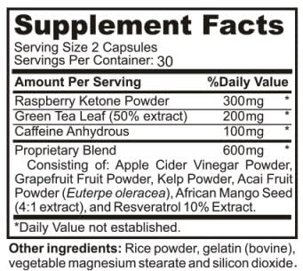 Herbal Nutrition Raspberry Ketones Complex Capsules, 60 Capsules