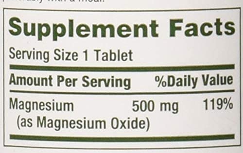 Nature's Bounty Magnesium 500 mg Coated Tablets, 300 Tablets