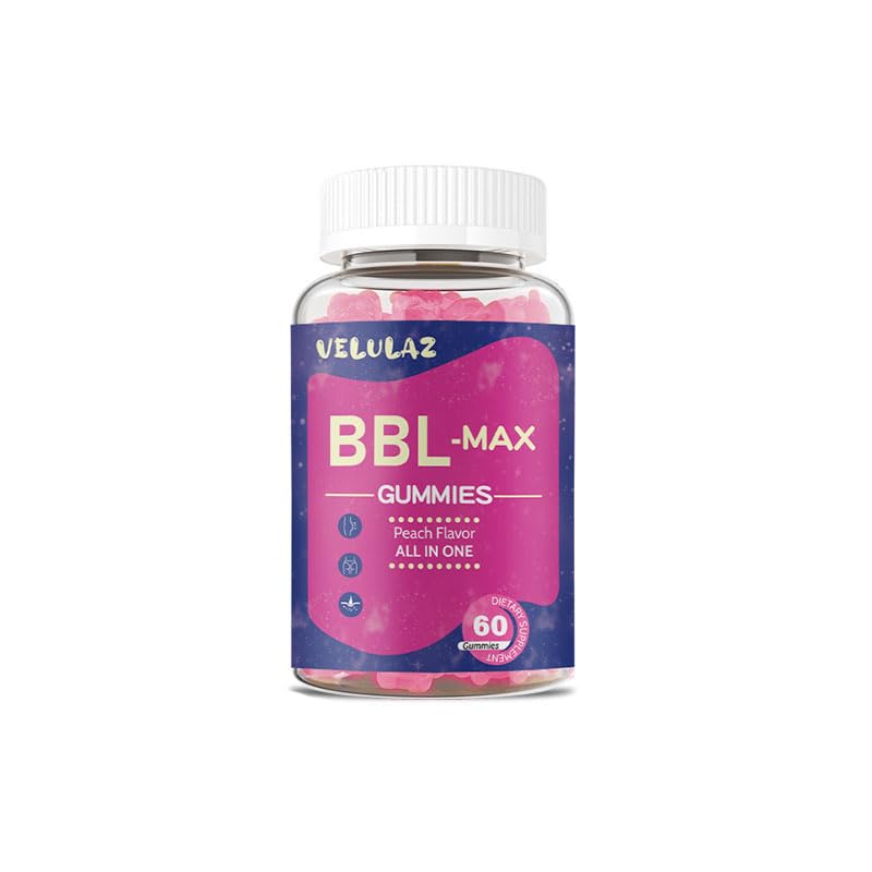 velulaz BBL Gummies for Women with Bear Shape Booty Gummies with Herbal Ingredients - Peach Flavor Gummy 60 Count