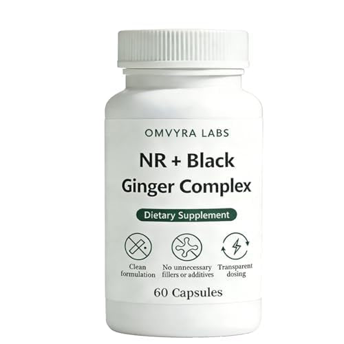 Omvyra Labs NR + Black Ginger Complex Capsule, 60 Count