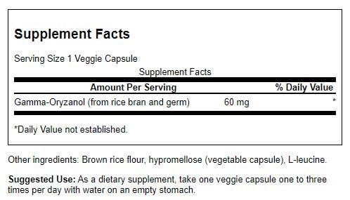 Swanson Gamma Oryzanol from Rice Bran 60 mg Veg Capsules, 90 Count