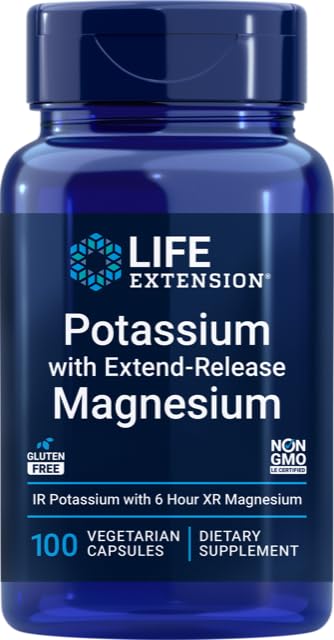 Life Extension Potassium with Extend-Release Magnesium Capsule, 100 Count