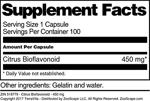 Terravita Citrus Bioflavonoid 450 mg Capsule, 100 Capsules