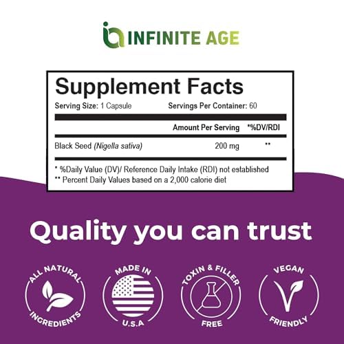 Infinite Age Dry Organic Black Seed Oil Extract Capsules, 60 Count