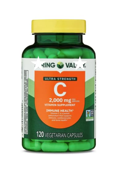 Generic Ultra Strength Vitamin C 2000 mg Immune Support Dietary Supplement Antioxidant & Wellness Support, 120 Capsules