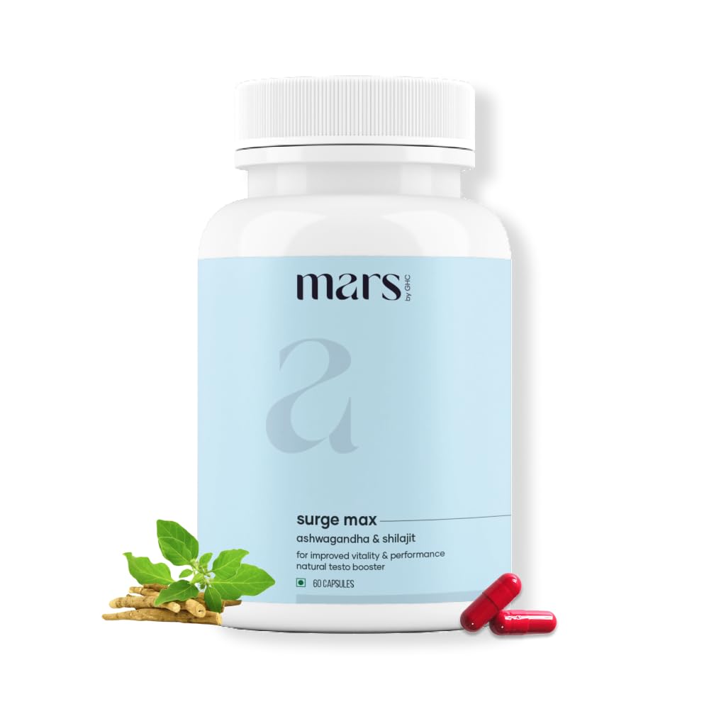Mars by GHC Mars Surgemax Natural Capsules with Shilajit & Safed Musli, 60 Capsules