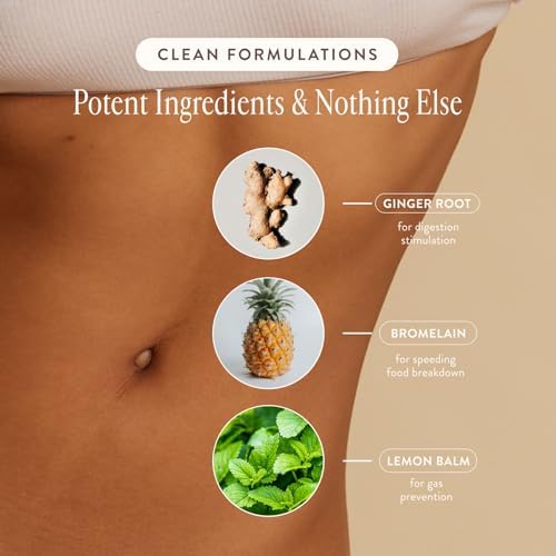 Arrae Bloat Capsules Digestive Enzymes for Women, Ginger & Bromelain Capsule 30 Count