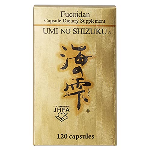 UMI NO SHIZUKU Fucoidan Pure Seaweed Extract Enhanced with Agaricus Mushroom Immune Support Health Supplement, 120 Capsules
