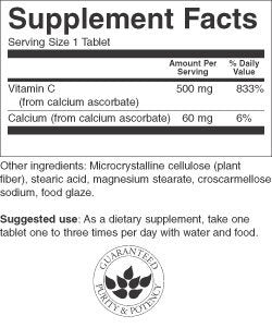 Swanson Buffered Vitamin C 500 Milligrams Tablets 250 Count