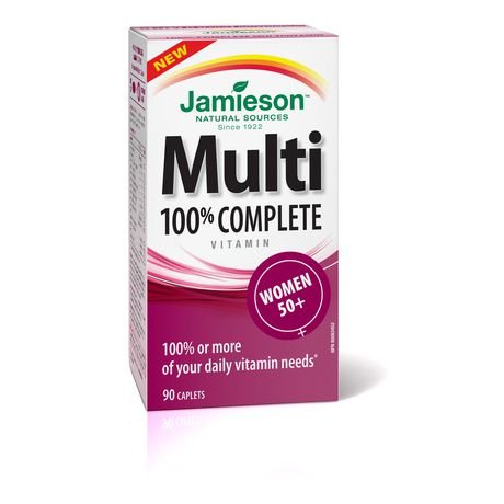 Jamieson 100% Complete Multivitamin for Women 50+ Capsules, 90 Count