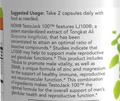 NOW Foods Testojack 100 Male Performance Formula Capsule 60 Capsules