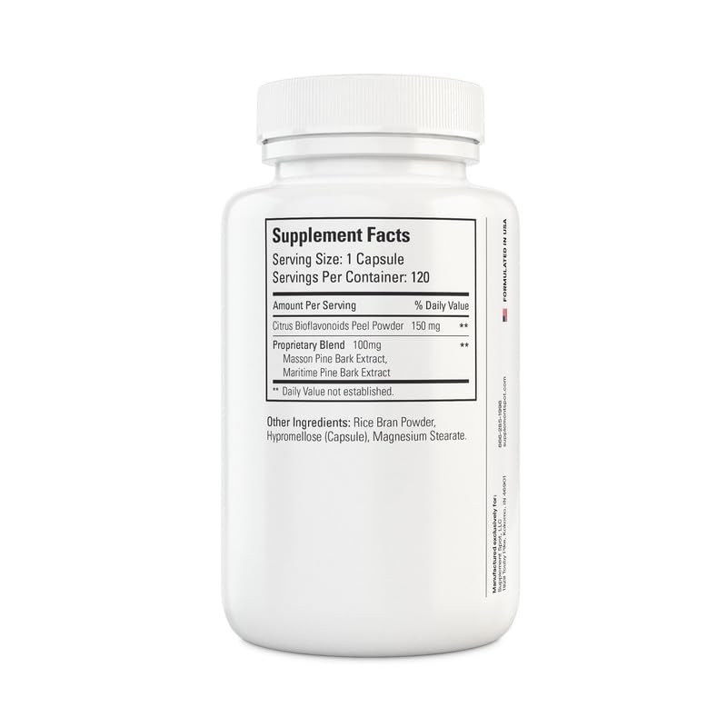 Supplement Spot Maximum Pine Bark Extract 100 mg per Serving Capsule, 120 Capsules