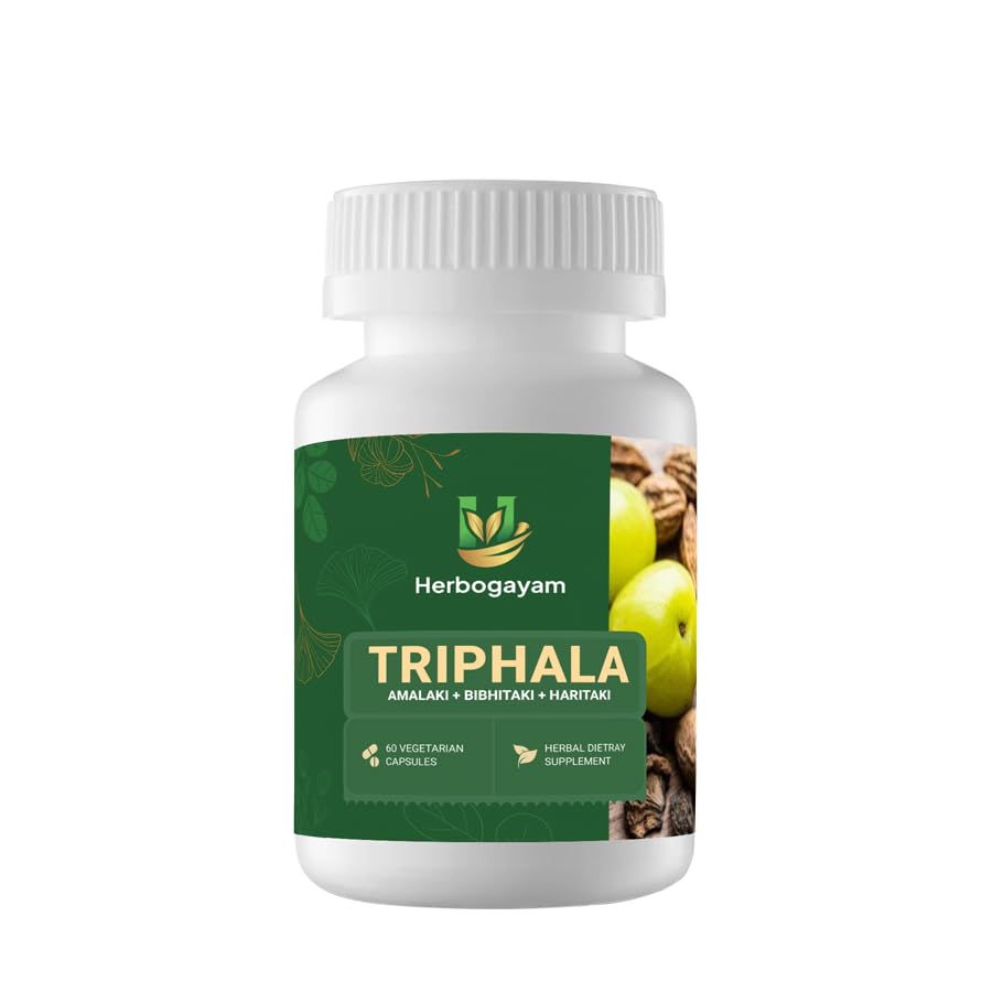 Herbogayam Triphala 500 mg Capsules, 60 Count