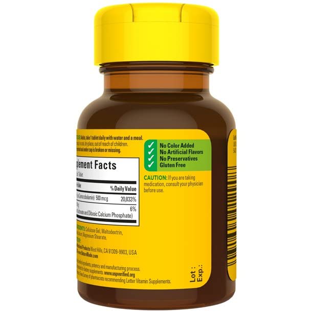 Nature Made Vitamin B-12 500 mcg Tablets, 200 Count