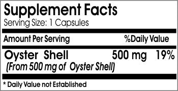 PureControl Supplements Oyster Shell 500mg Capsule, 200 Capsules