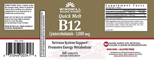 Xllent B-12 3000 mcg Quick Melt Tablets, 120 Count