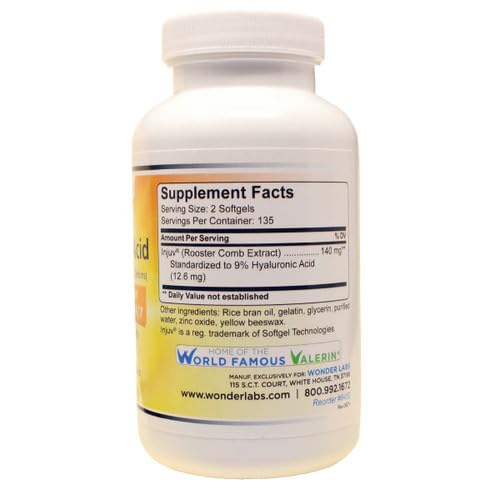 Wonder Laboratories Hyaluronic Acid Rooster Comb Extract 120 mg Capsule, 90 Count