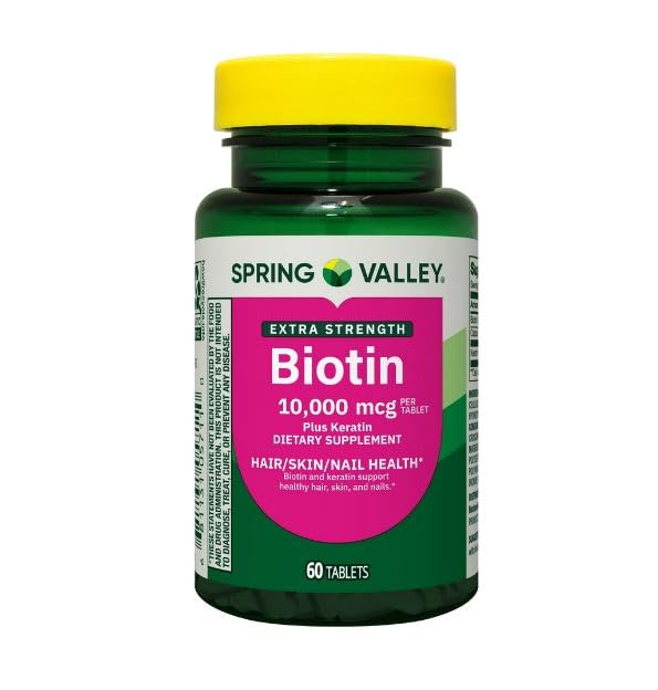 H4U Biotin Plus Keratin Dietary Supplement Tablets 10,000 mcg, 60 Count