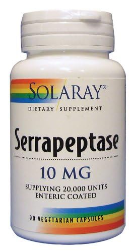 SOLARAY Serrapeptase Enzyme Supplement 10 mg for Men & Women - Digestive Support Capsules, 20,000 Serrapeptase Units per Serving, 90 Veg Caps