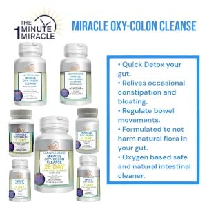 The One Minute Miracle Miracle Oxy-Colon Intestinal Cleanser & Total Body Detox Capsule, 120 Count