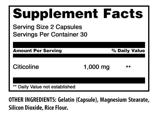 Amazing Nutrition Citicoline Supplement Capsule 60 Count