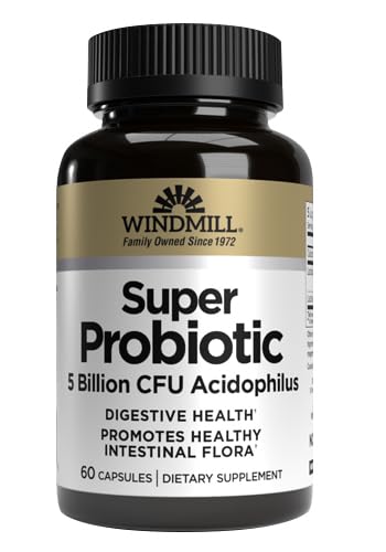 Windmill Natural Vitamins Super Probiotic Plus with Acidophilus (5 Billion CFU) 60 Capsules