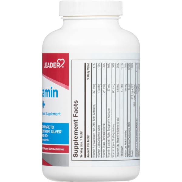 Leader Men's 50+ Multivitamin Tablets, 200 Count