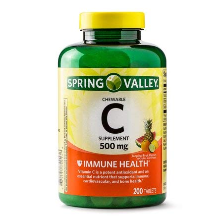 SANJIANKE Vitamin C 500 mg Chewable Tablets, 200 Count, 2 Pack