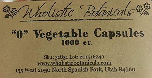 Wholistic Botanicals Empty Vegetable Capsule, 1000 Capsules