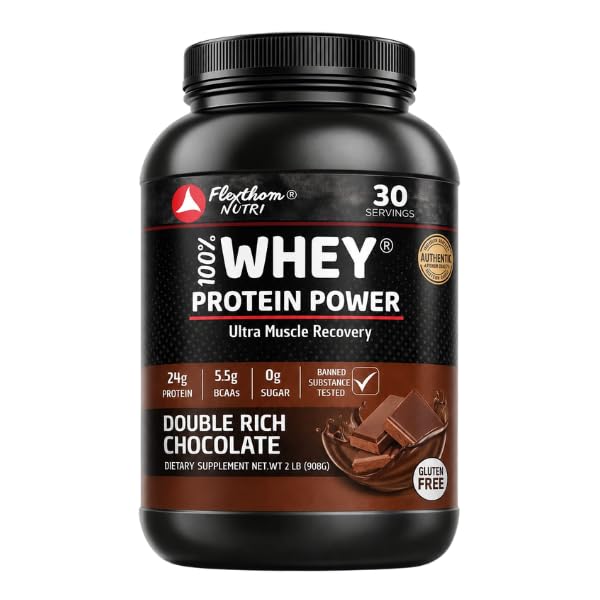 Flexthom Ultra-Pure 100% Whey Protein Powder – Double Chocolate, 8 oz