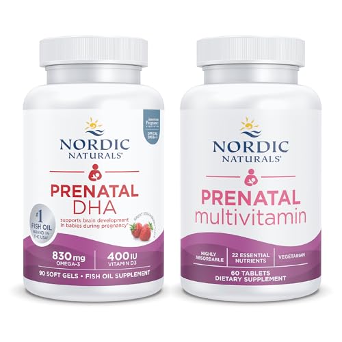 Nordic Naturals Prenatal Starter Pack - Prenatal DHA and Prenatal Multivitamin Tablets, 150 Tablets