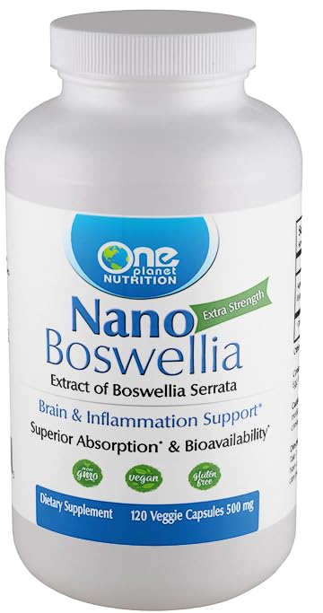 One Planet Nutrition Nano Boswellia 500 mg Capsules, 120 Count