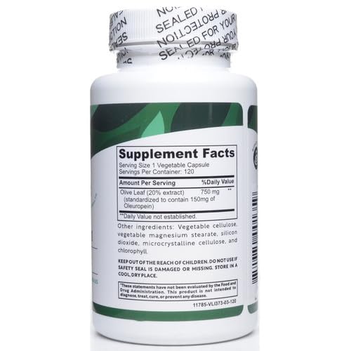 BIOACTIVE NUTRIENTS Olive Leaf Extract Supplement Capsules 90 Count