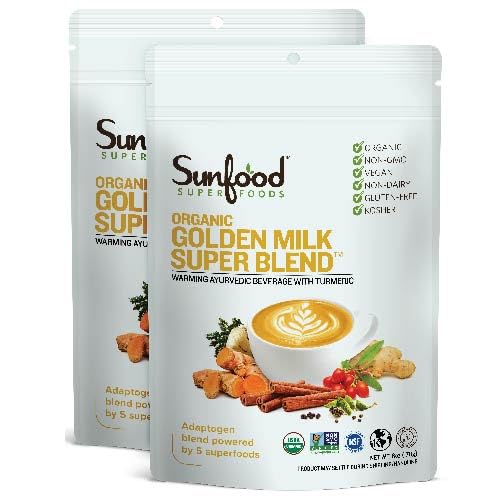 Sunfood Superfoods Golden Milk Super Blend Turmeric Powder, 12 oz