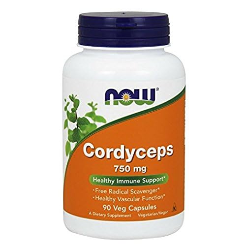 NOW Foods Cordyceps 750 mg Veg Capsules, 90 Count (Pack of 2)
