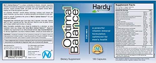 Hardy Nutritionals Men's Optimal Balance Micronutrients Multivitamin Mineral Supplement Capsule 180 Count