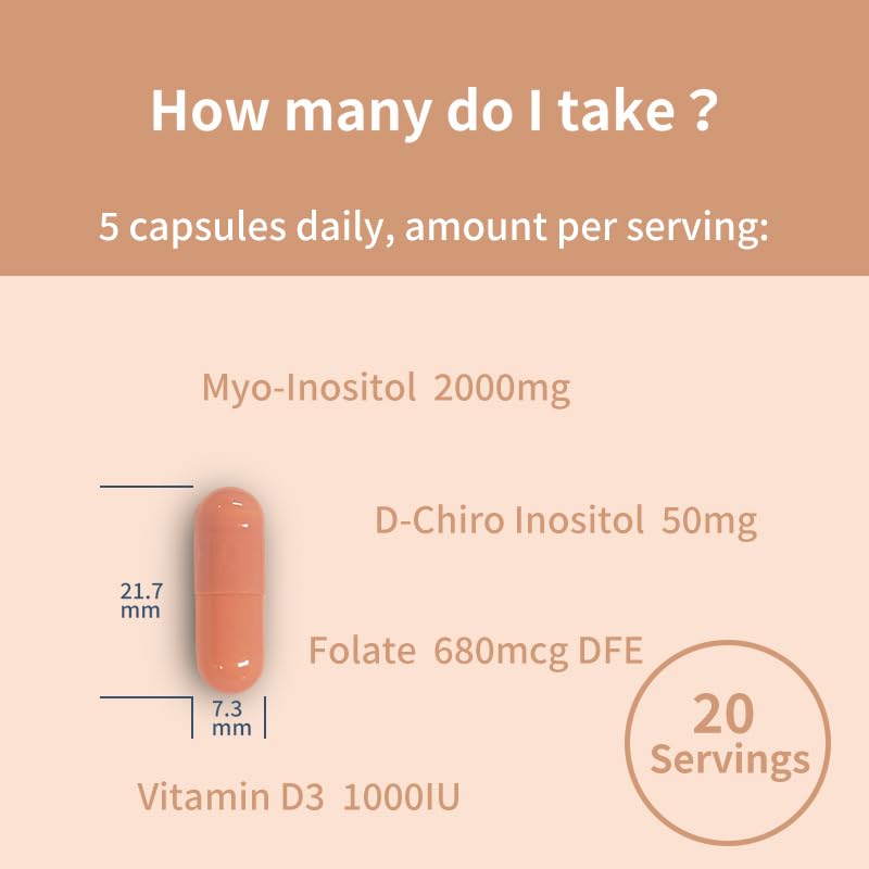 YOUTHVITA Myo-Inositol & D-Chiro Inositol Supplement Capsule 100 Count