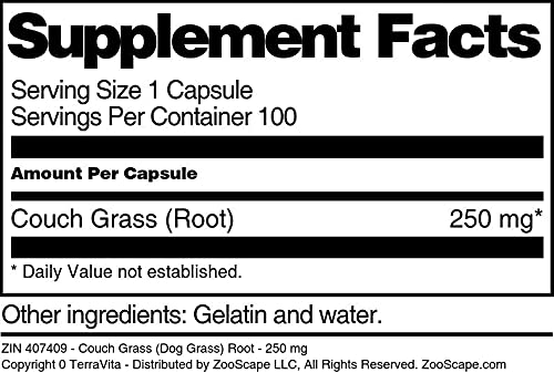 Terravita Couch Grass Root 250 mg Capsule 200 Capsules