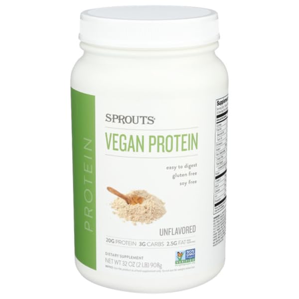 Generic Sprouts Unflavored Vegan Protein Powder, 32 oz